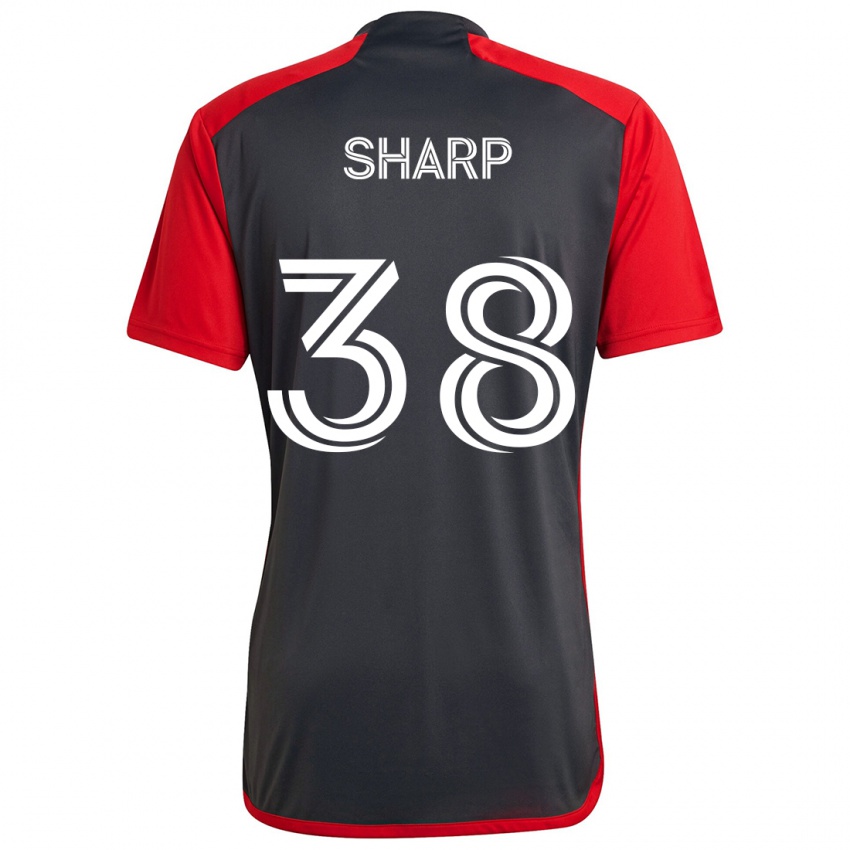 Homem Camisola Charlie Sharp #38 Vermelho Acinzentado Principal 2024/25 Camisa