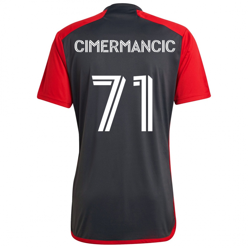 Homem Camisola Markus Cimermancic #71 Vermelho Acinzentado Principal 2024/25 Camisa