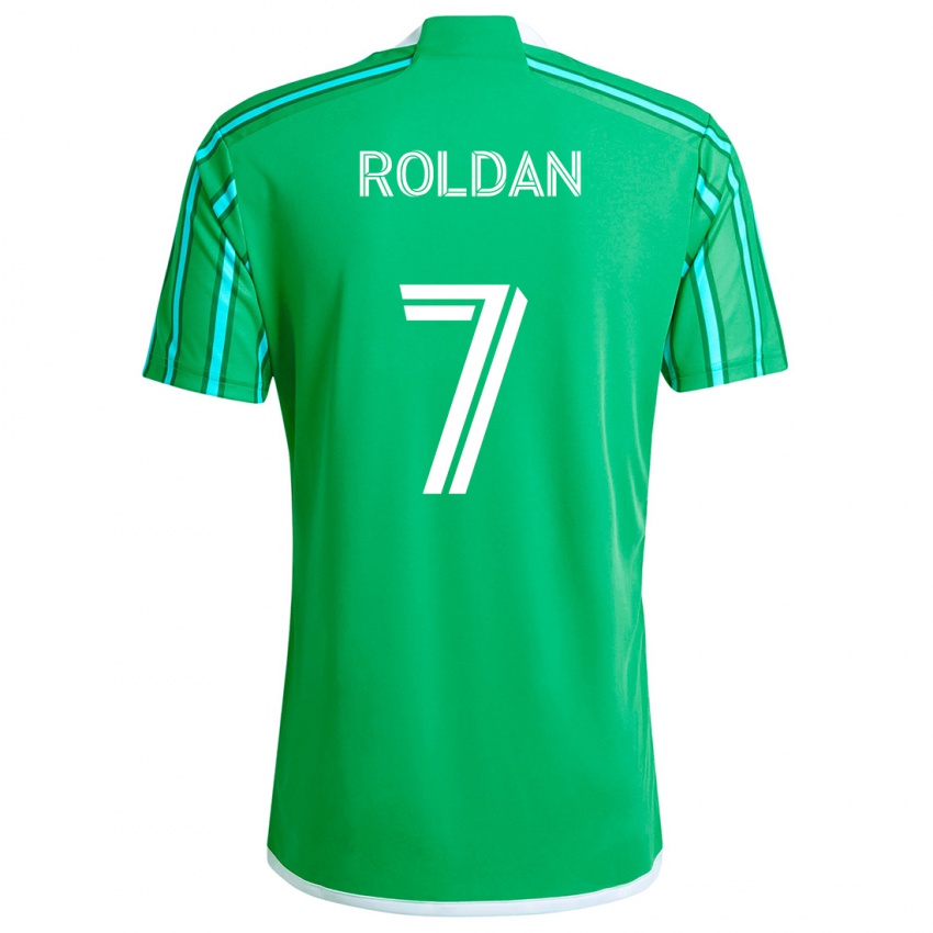 Homem Camisola Cristian Roldán #7 Verde Branco Principal 2024/25 Camisa