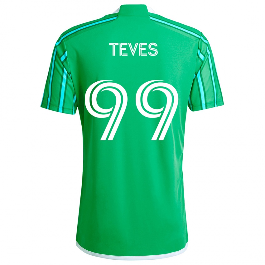 Homem Camisola Dylan Teves #99 Verde Branco Principal 2024/25 Camisa