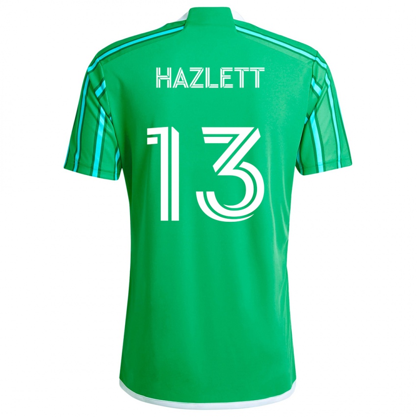 Homem Camisola Kimberly Hazlett #13 Verde Branco Principal 2024/25 Camisa