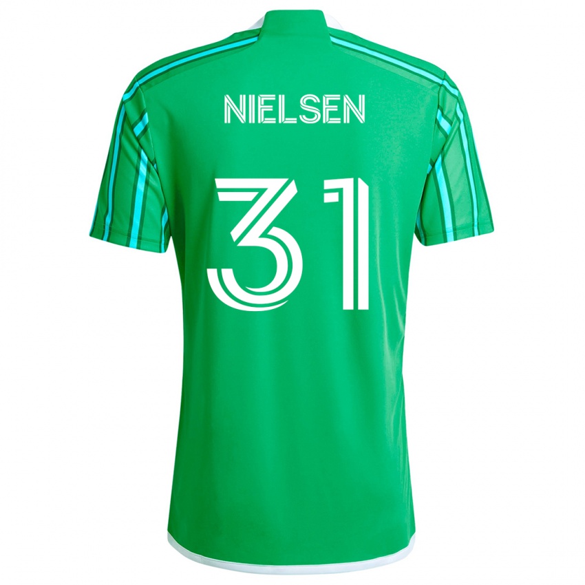 Homem Camisola Madeline Nielsen #31 Verde Branco Principal 2024/25 Camisa