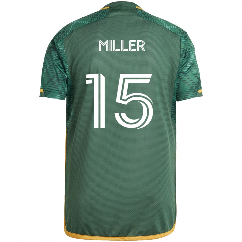 Homem Camisola Eric Miller #15 Green Orange Principal 2024/25 Camisa