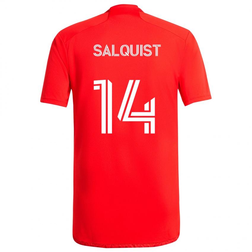 Homem Camisola Tobias Salquist #14 Vermelho Branco Principal 2024/25 Camisa