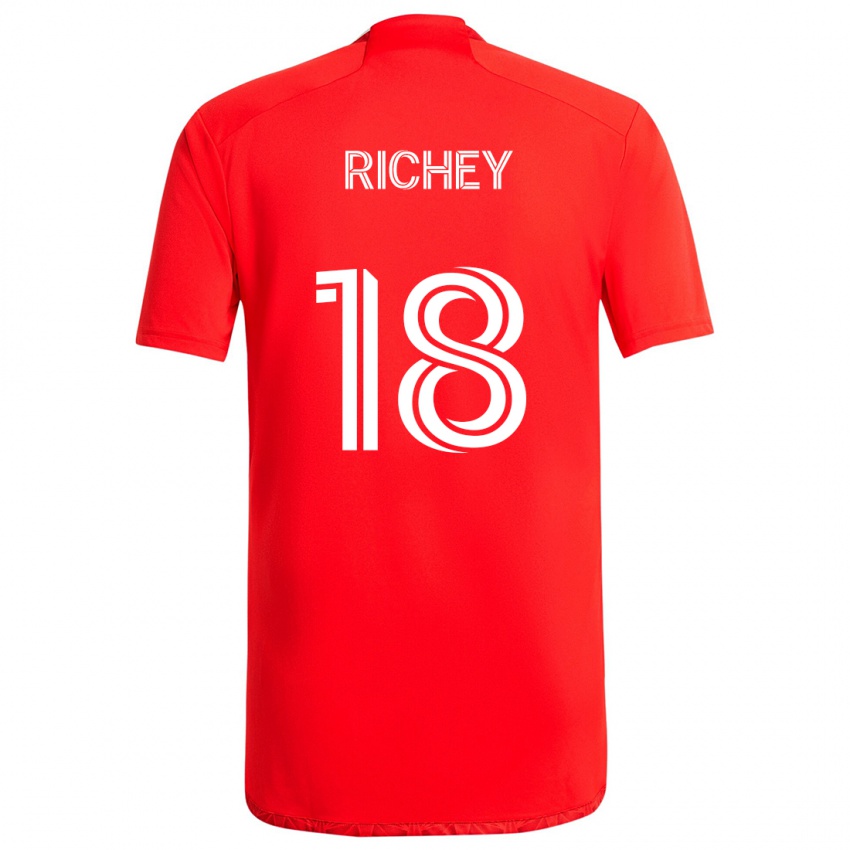 Homem Camisola Spencer Richey #18 Vermelho Branco Principal 2024/25 Camisa