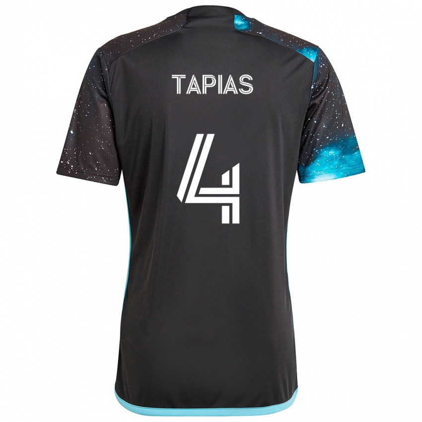 Homem Camisola Miguel Tapias #4 Preto Azul Principal 2024/25 Camisa