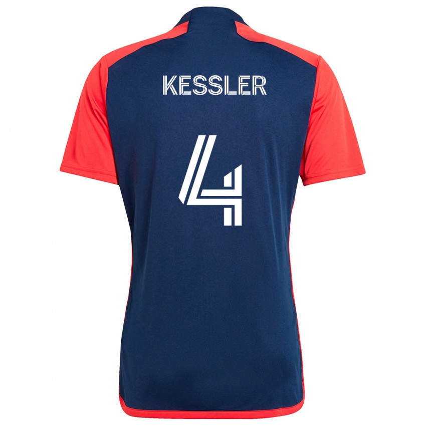 Homem Camisola Henry Kessler #4 Azul Vermelho Principal 2024/25 Camisa