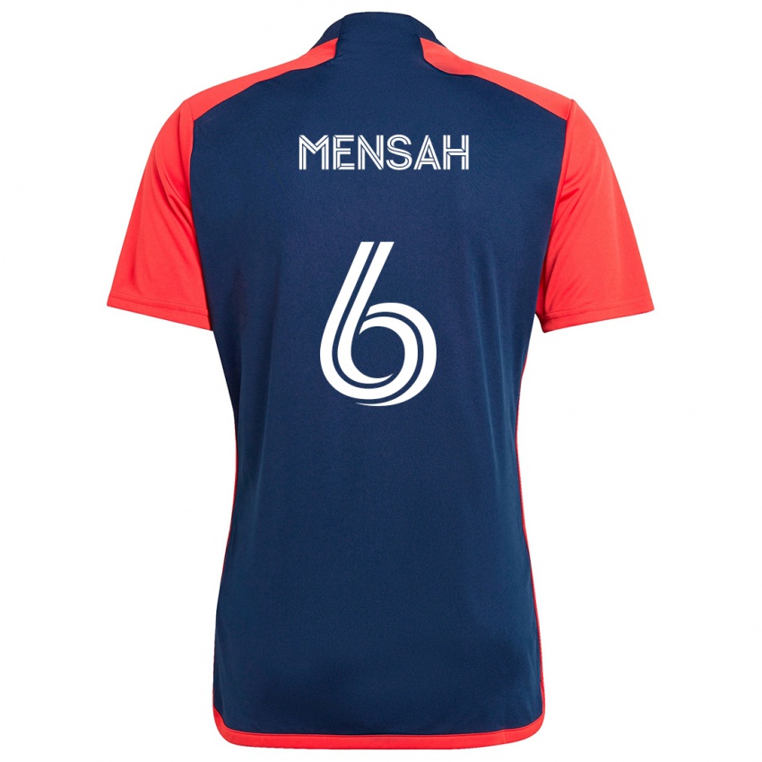 Homem Camisola Jonathan Mensah #6 Azul Vermelho Principal 2024/25 Camisa