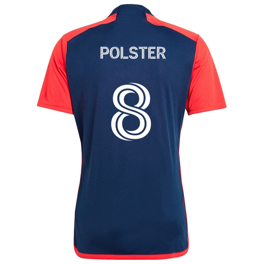 Homem Camisola Matt Polster #8 Azul Vermelho Principal 2024/25 Camisa