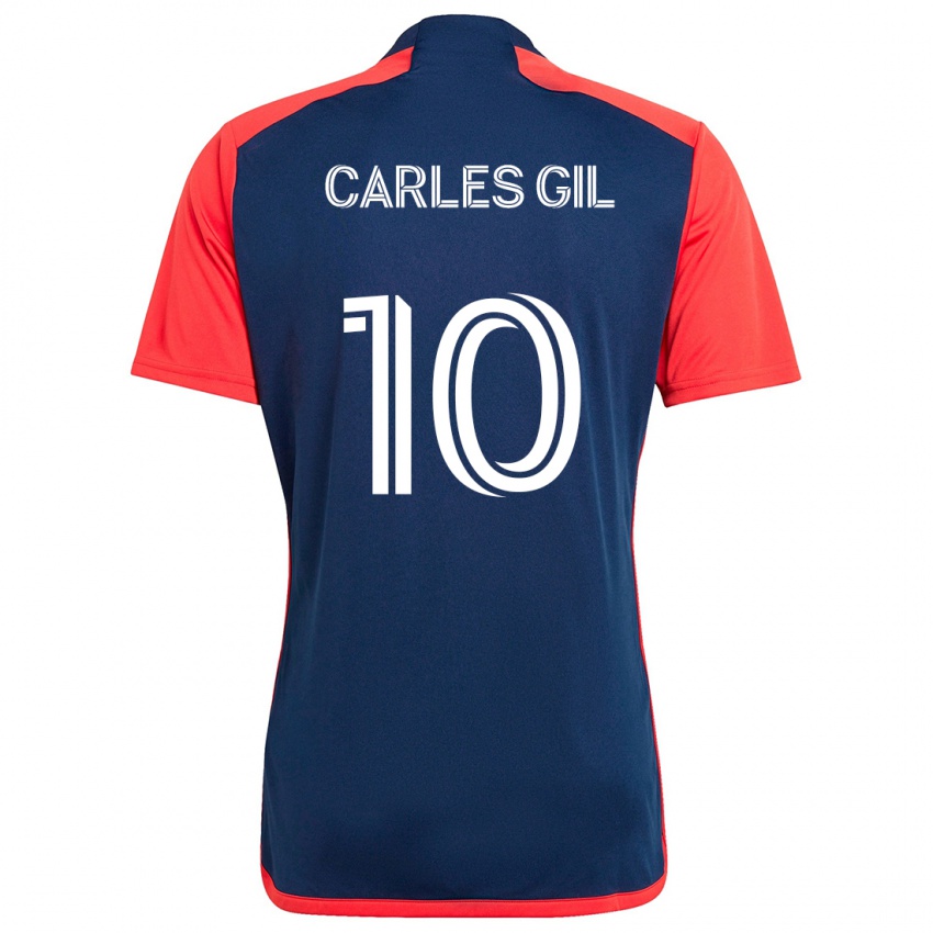 Homem Camisola Carles Gil #10 Azul Vermelho Principal 2024/25 Camisa