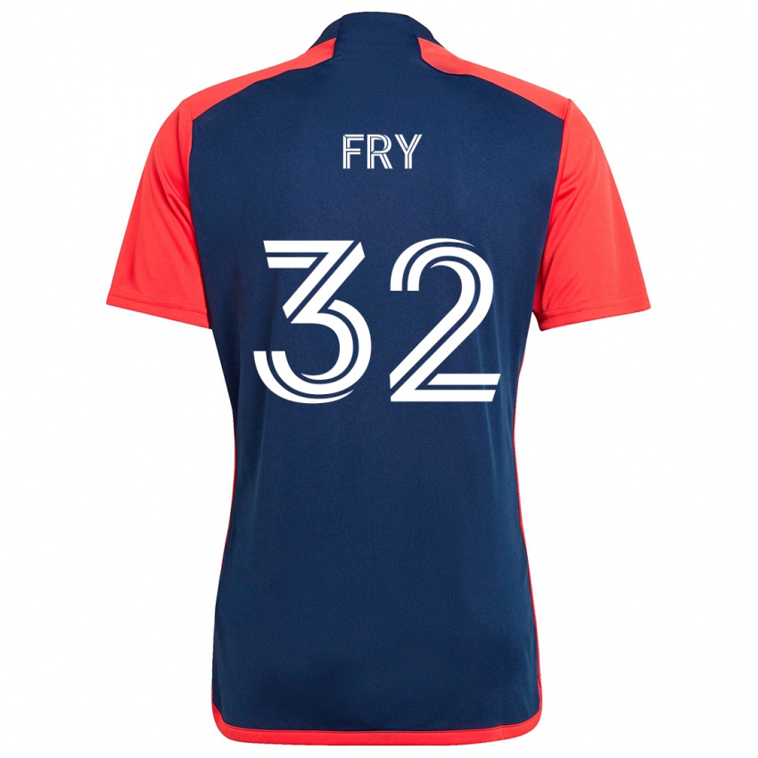 Homem Camisola Malcolm Fry #32 Azul Vermelho Principal 2024/25 Camisa