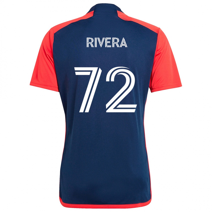 Homem Camisola Damián Rivera #72 Azul Vermelho Principal 2024/25 Camisa