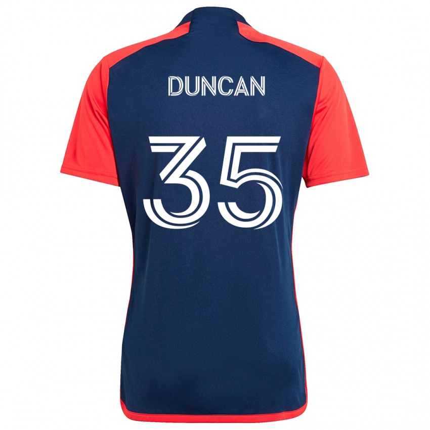 Homem Camisola Nakye Greenidge-Duncan #35 Azul Vermelho Principal 2024/25 Camisa