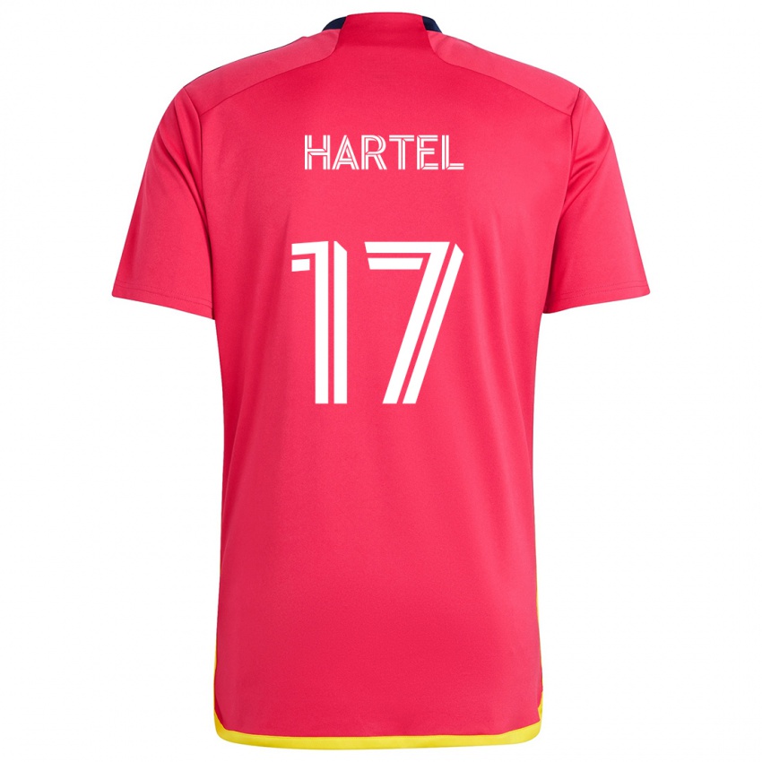 Homem Camisola Marcel Hartel #17 Vermelho Azul Principal 2024/25 Camisa