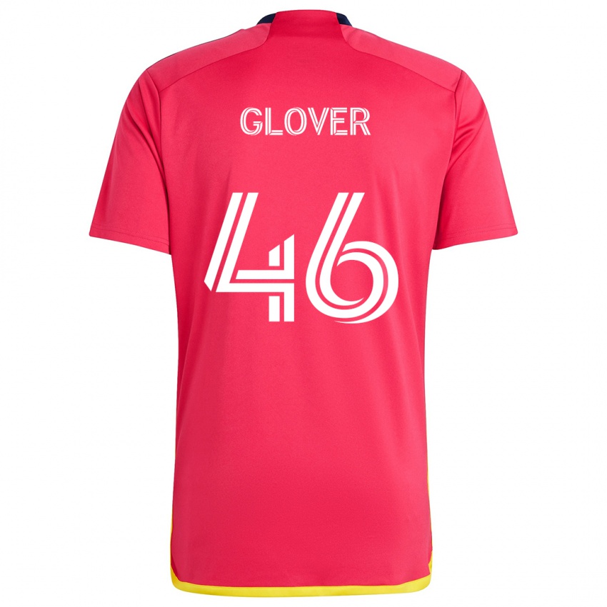 Homem Camisola Caden Glover #46 Vermelho Azul Principal 2024/25 Camisa