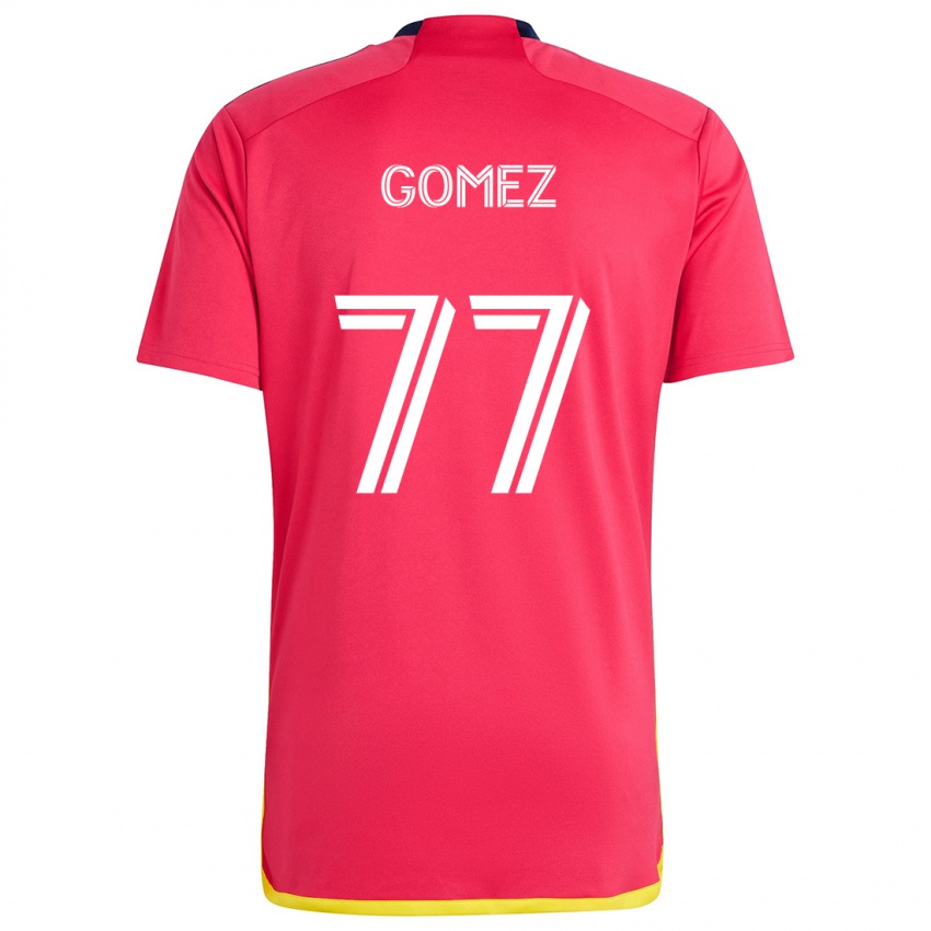 Homem Camisola Sam Gomez #77 Vermelho Azul Principal 2024/25 Camisa