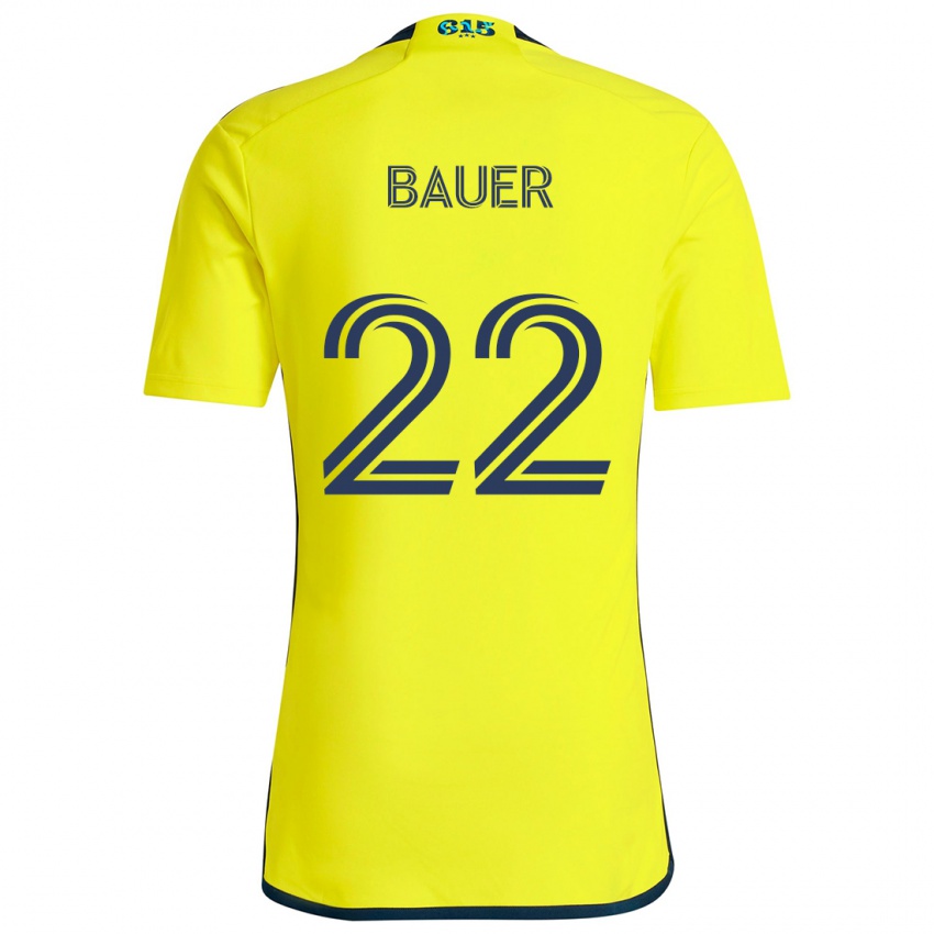 Homem Camisola Josh Bauer #22 Amarelo Azul Principal 2024/25 Camisa