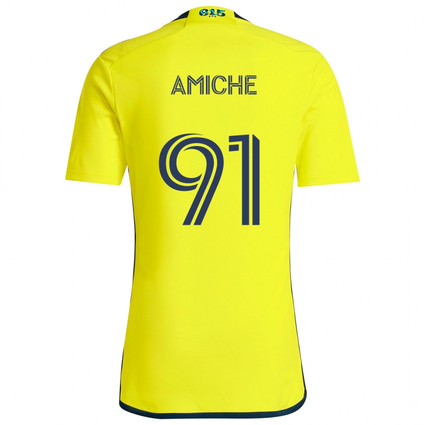 Homem Camisola Kemy Amiche #91 Amarelo Azul Principal 2024/25 Camisa