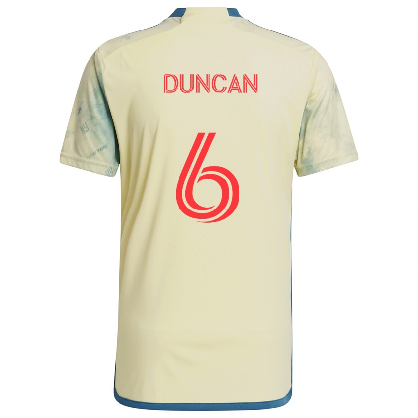 Homem Camisola Kyle Duncan #6 Amarelo Vermelho Azul Principal 2024/25 Camisa