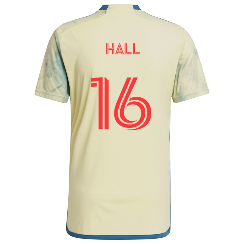 Homem Camisola Julian Hall #16 Amarelo Vermelho Azul Principal 2024/25 Camisa