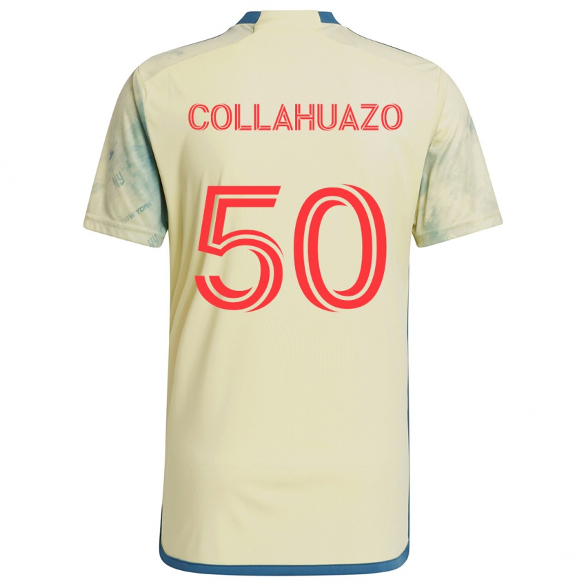 Homem Camisola Jair Collahuazo #50 Amarelo Vermelho Azul Principal 2024/25 Camisa