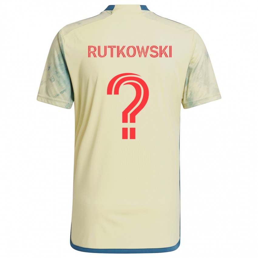 Homem Camisola Alan Rutkowski #0 Amarelo Vermelho Azul Principal 2024/25 Camisa