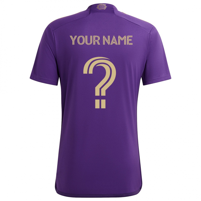 Homem Camisola Seu Nome #0 Roxo Amarelo Principal 2024/25 Camisa