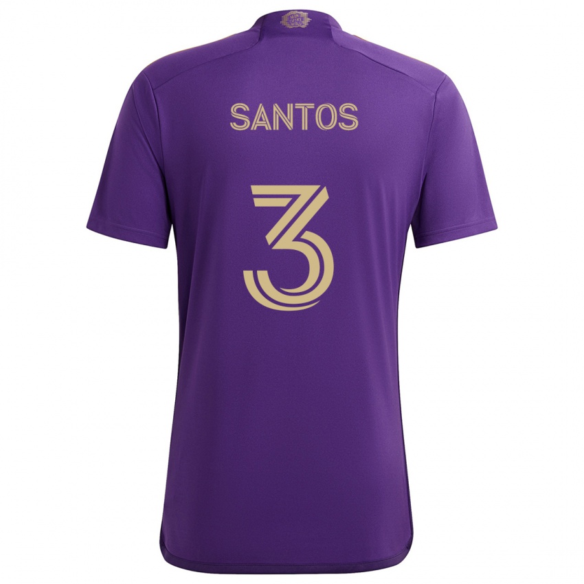 Homem Camisola Rafael Santos #3 Roxo Amarelo Principal 2024/25 Camisa