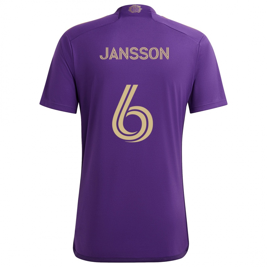 Homem Camisola Robin Jansson #6 Roxo Amarelo Principal 2024/25 Camisa