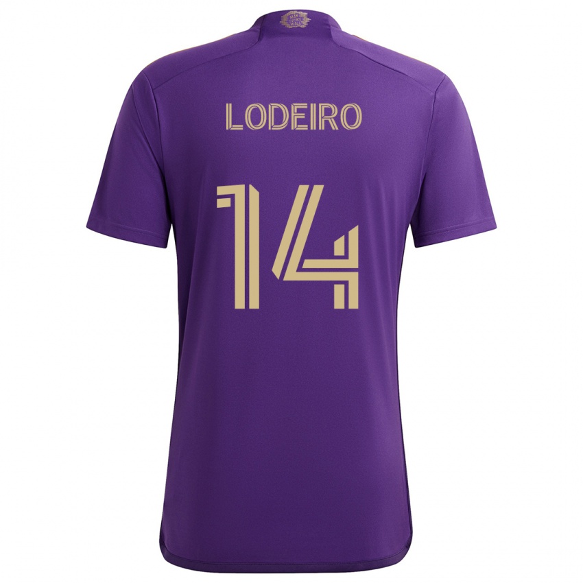 Homem Camisola Nicolás Lodeiro #14 Roxo Amarelo Principal 2024/25 Camisa