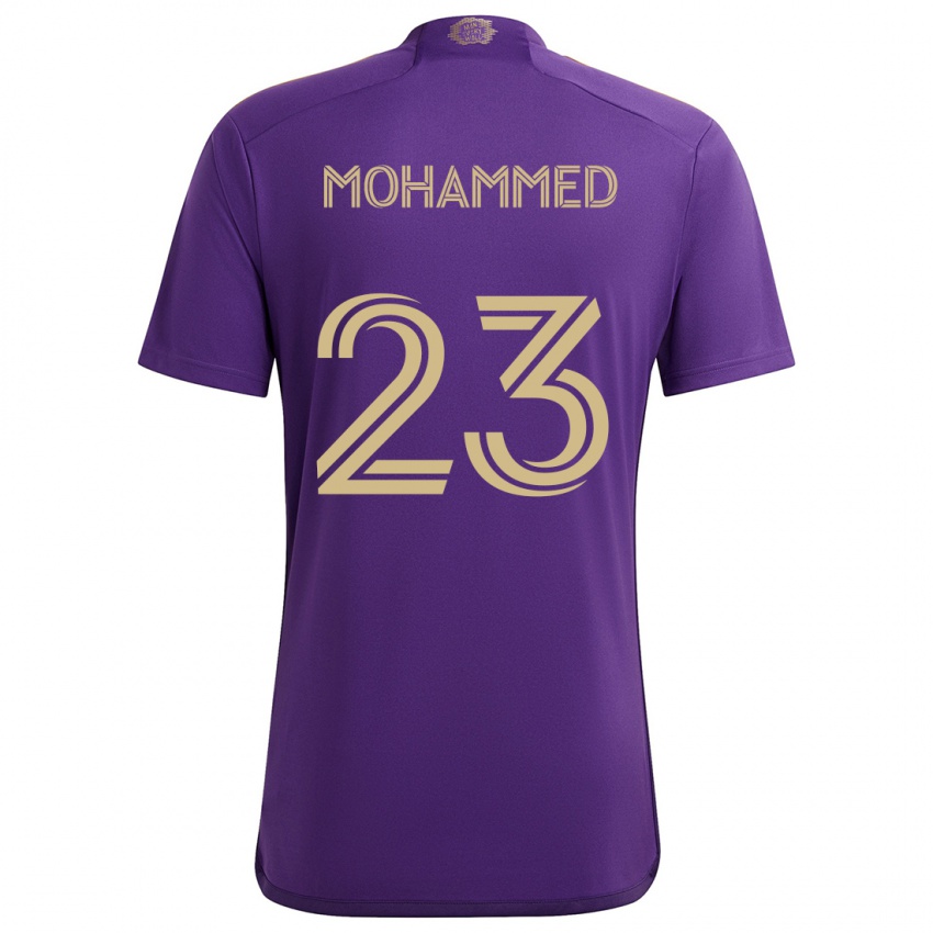 Homem Camisola Shak Mohammed #23 Roxo Amarelo Principal 2024/25 Camisa