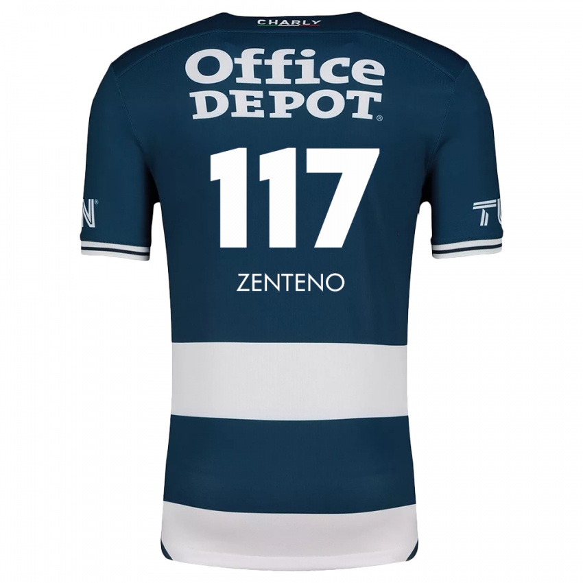 Homem Camisola Gustavo Zenteno #117 Branco Azulado Principal 2024/25 Camisa