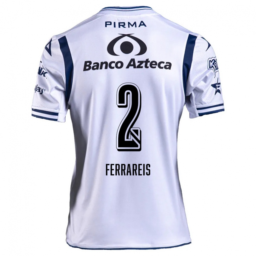 Homem Camisola Gustavo Ferrareis #2 Branco Azul Marinho Principal 2024/25 Camisa