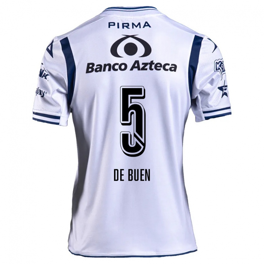 Homem Camisola Diego De Buen #5 Branco Azul Marinho Principal 2024/25 Camisa