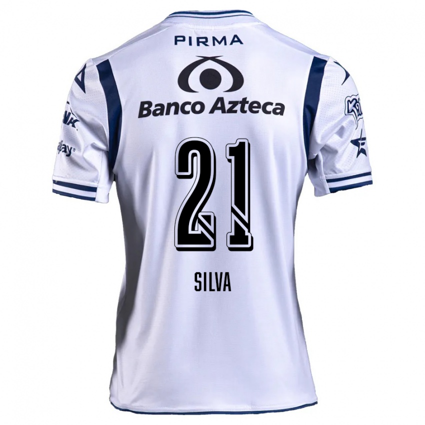 Homem Camisola Gastón Silva #21 Branco Azul Marinho Principal 2024/25 Camisa