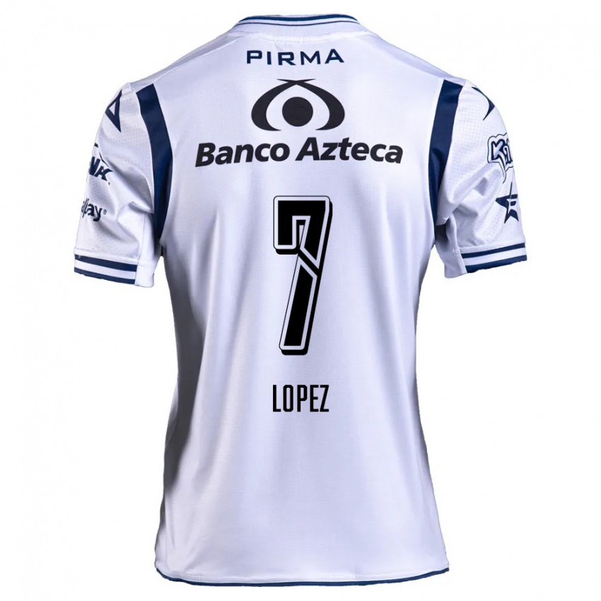 Homem Camisola Viridiana López #7 Branco Azul Marinho Principal 2024/25 Camisa