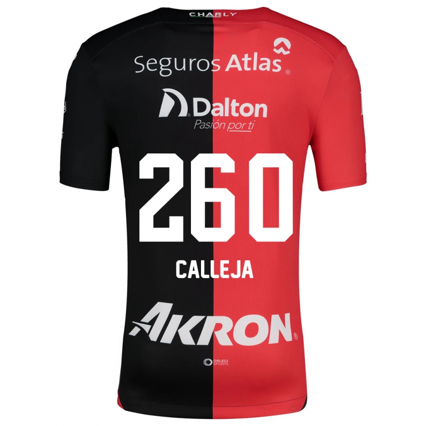 Homem Camisola Diego Calleja #260 Vermelho Preto Principal 2024/25 Camisa