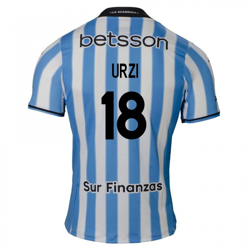 Homem Camisola Agustín Urzi #18 Azul Branco Preto Principal 2024/25 Camisa