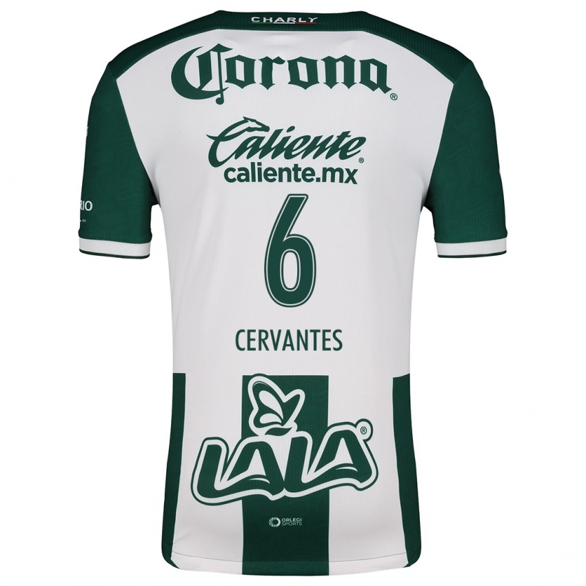 Homem Camisola Alan Cervantes #6 Verde Branco Principal 2024/25 Camisa