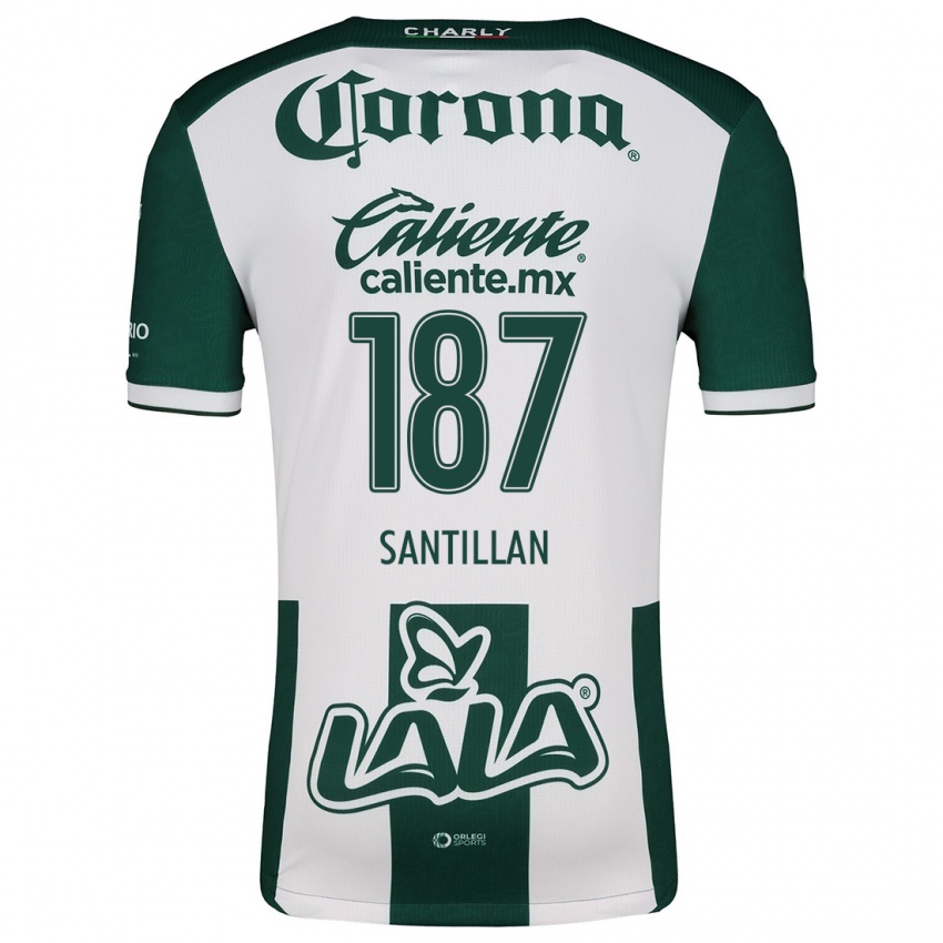 Homem Camisola Emilio Santillán #187 Verde Branco Principal 2024/25 Camisa