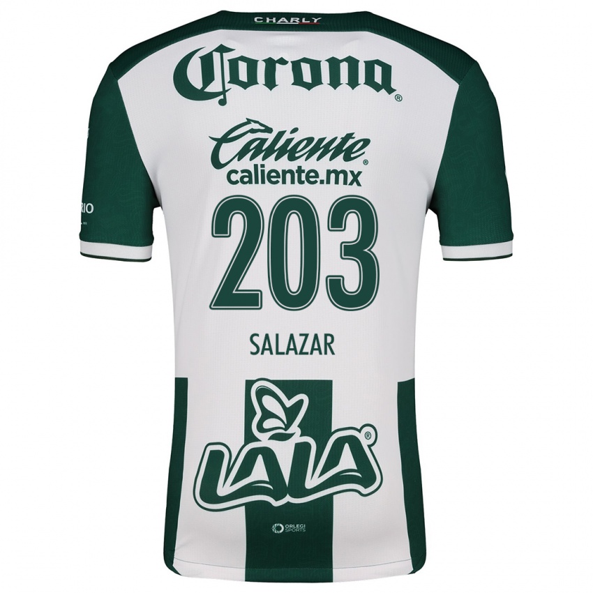 Homem Camisola Roberto Salazar #203 Verde Branco Principal 2024/25 Camisa