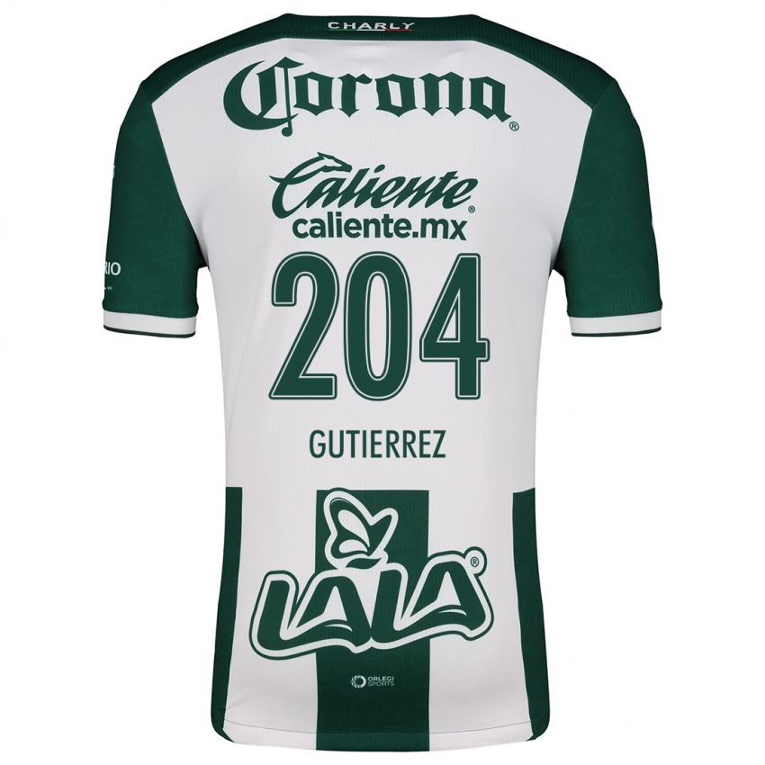 Homem Camisola Gabriel Gutiérrez #204 Verde Branco Principal 2024/25 Camisa