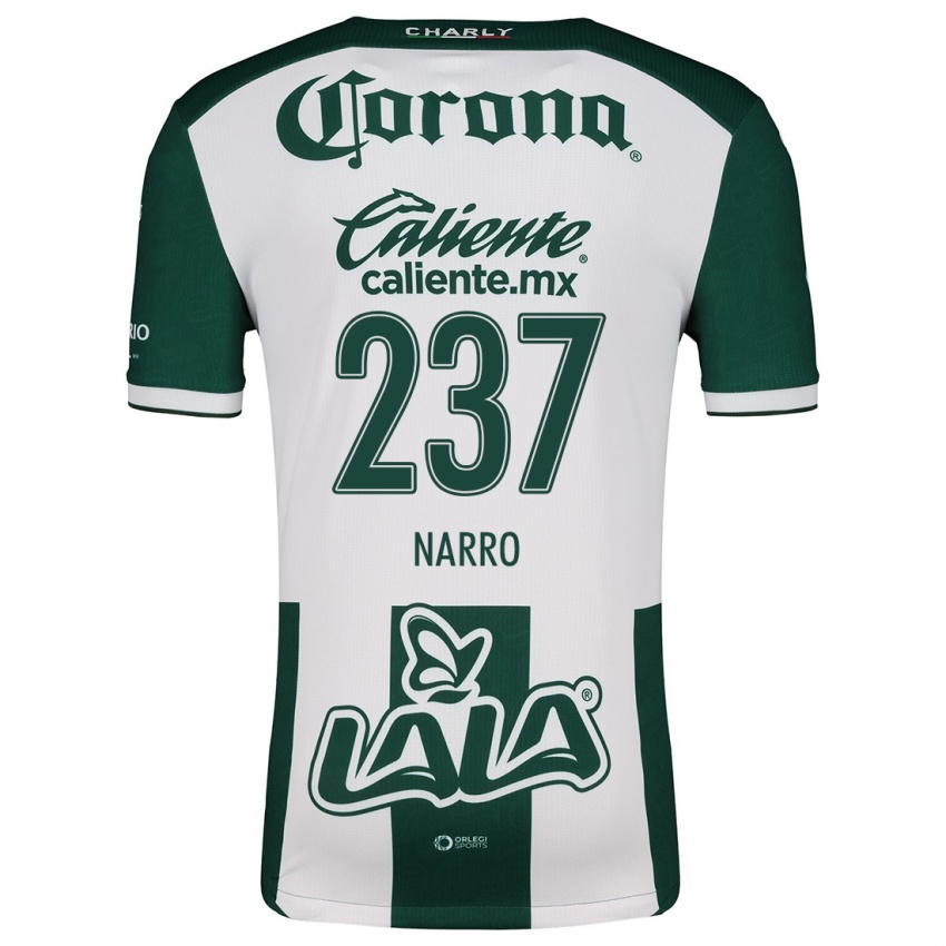 Homem Camisola Ernesto Narro #237 Verde Branco Principal 2024/25 Camisa