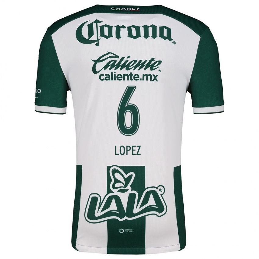 Homem Camisola Brenda Lopez #6 Verde Branco Principal 2024/25 Camisa