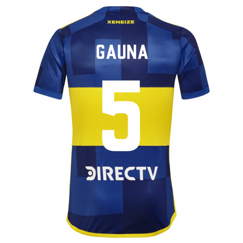 Homem Camisola Santiago Gauna #5 Azul Amarelo Principal 2024/25 Camisa