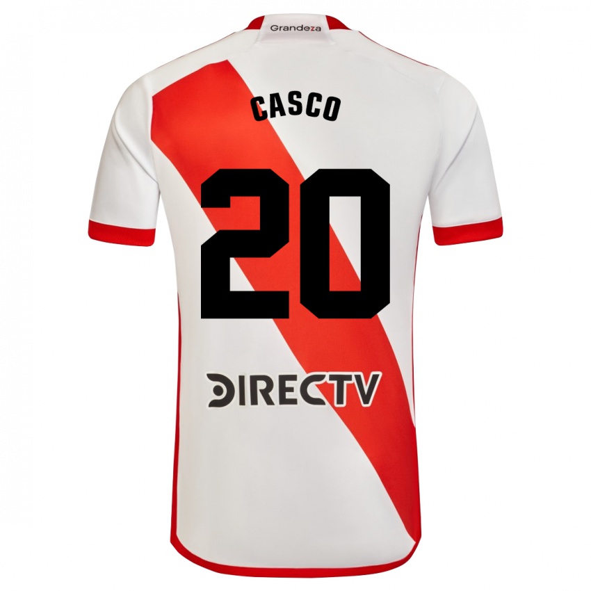 Homem Camisola Milton Casco #20 Branco Vermelho Principal 2024/25 Camisa