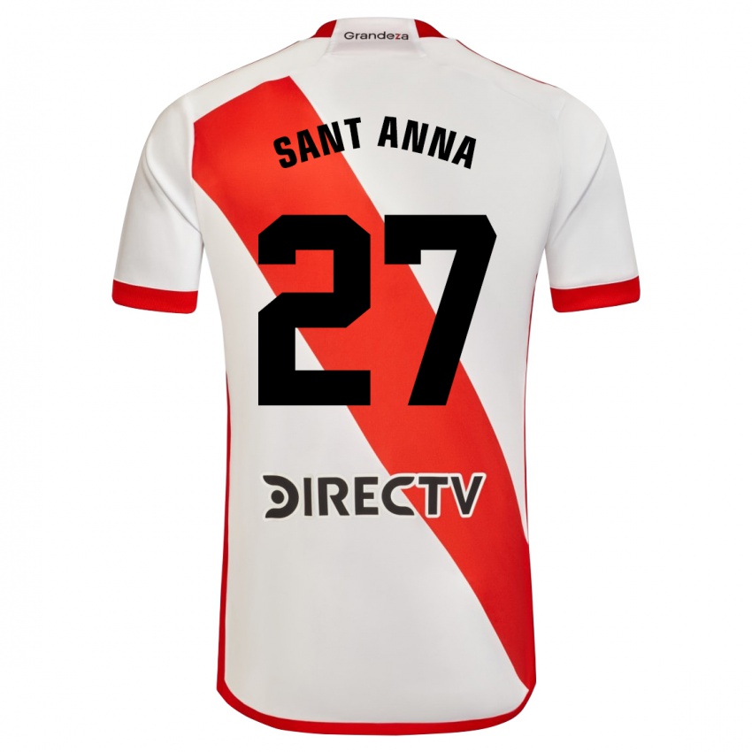 Homem Camisola Agustín Sant Anna #27 Branco Vermelho Principal 2024/25 Camisa