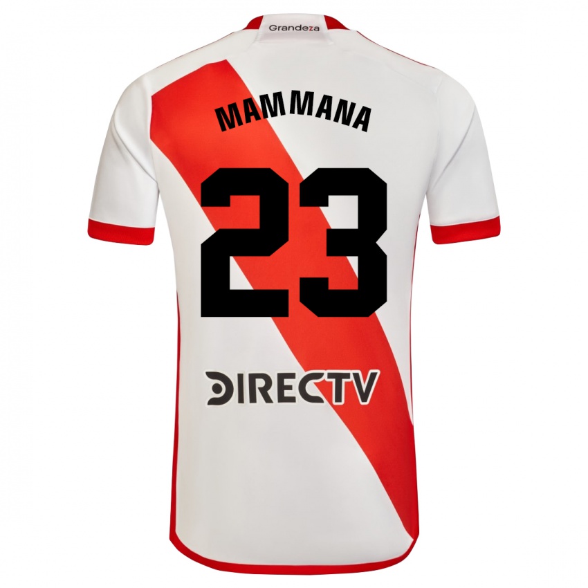 Homem Camisola Emanuel Mammana #23 Branco Vermelho Principal 2024/25 Camisa