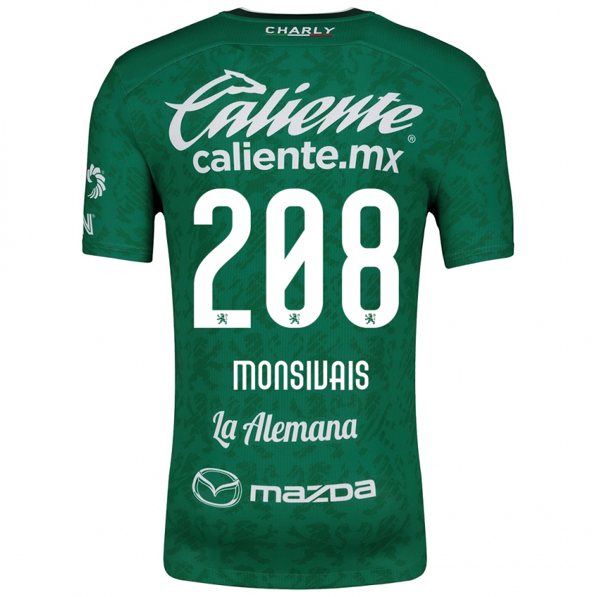 Homem Camisola Daniel Monsivaís #208 Verde Branco Principal 2024/25 Camisa