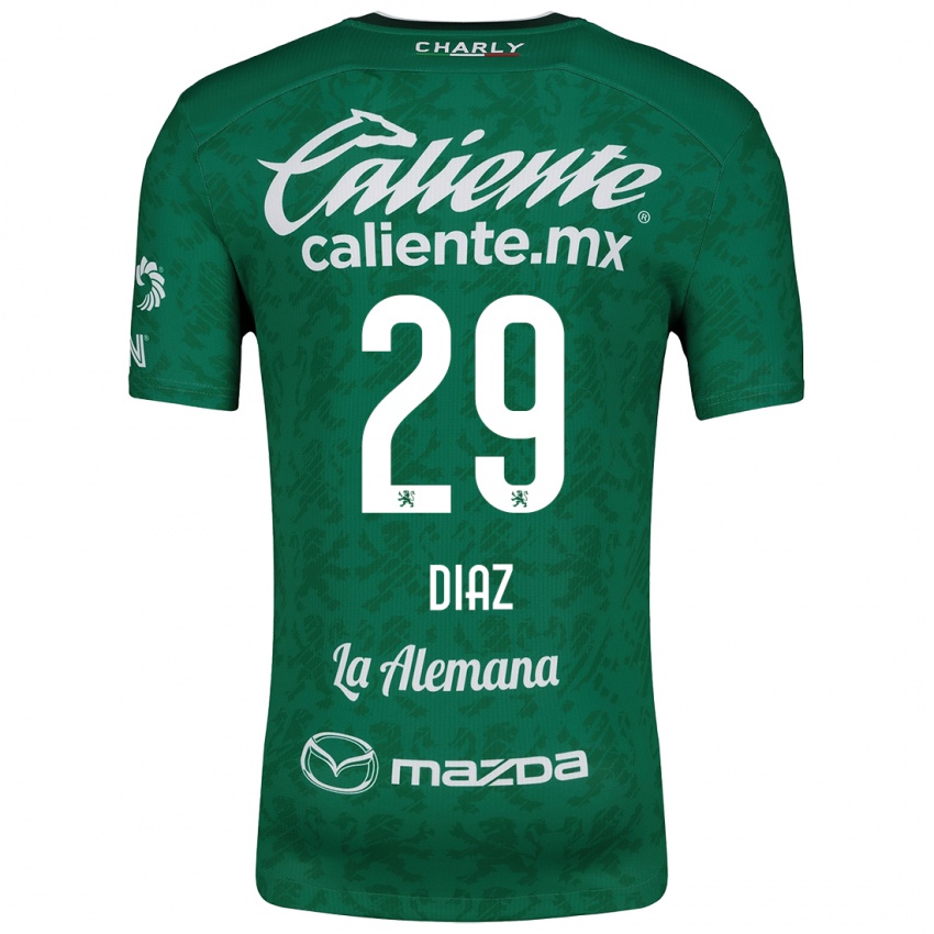 Homem Camisola Kenia Díaz #29 Verde Branco Principal 2024/25 Camisa